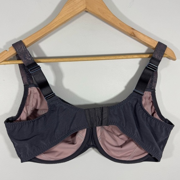 Rosa Faia Fleur Underwire Bra 44E Grey Pink Lace Overlay Anita Lingerie EUC - Picture 7 of 12